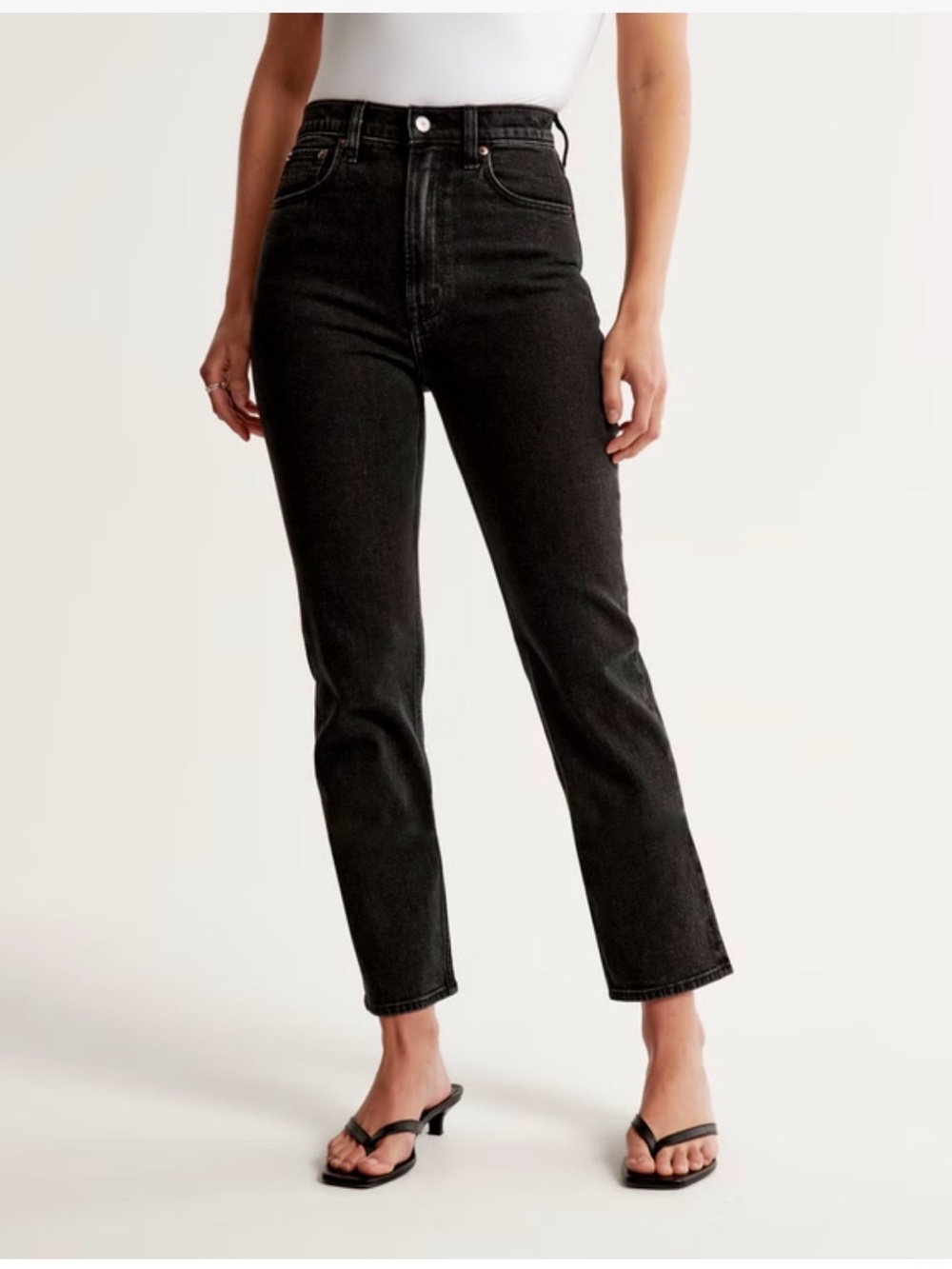 Abercrombie & Fitch The Ankle Straight Ultra High Rise Jean - Black (sz 26/2S)